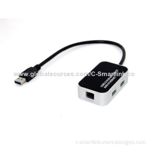 USB3.0 HUB with SD/TF and Ethernet, 5m Cable Length